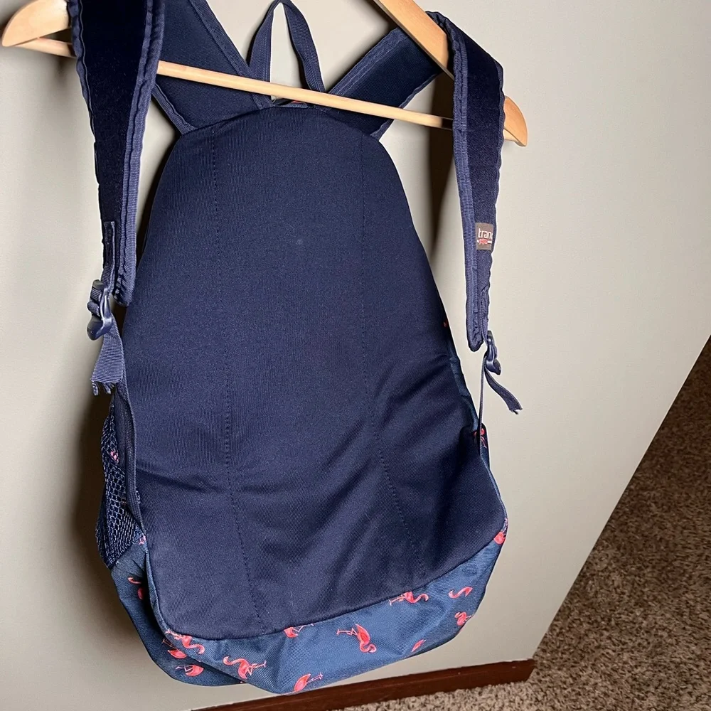 Jansport Trans Blue‎ Backpack with Pink Flamingos